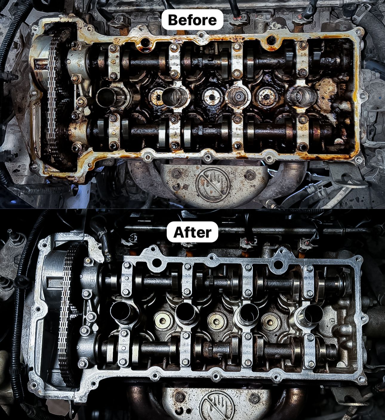 Before After Engine Flush